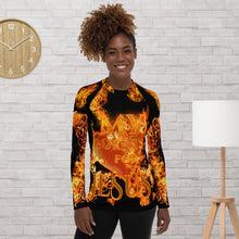 Load image into Gallery viewer, My Heart Burns For JESUS Jer. 20:9 - Women&#39;s Rash Guard
