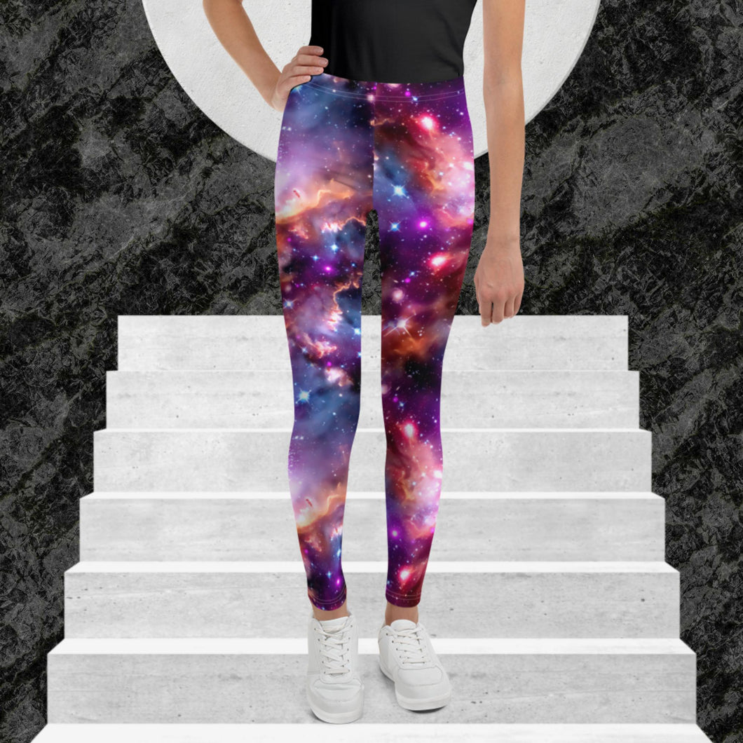 Purple & Magenta Space - Youth Leggings