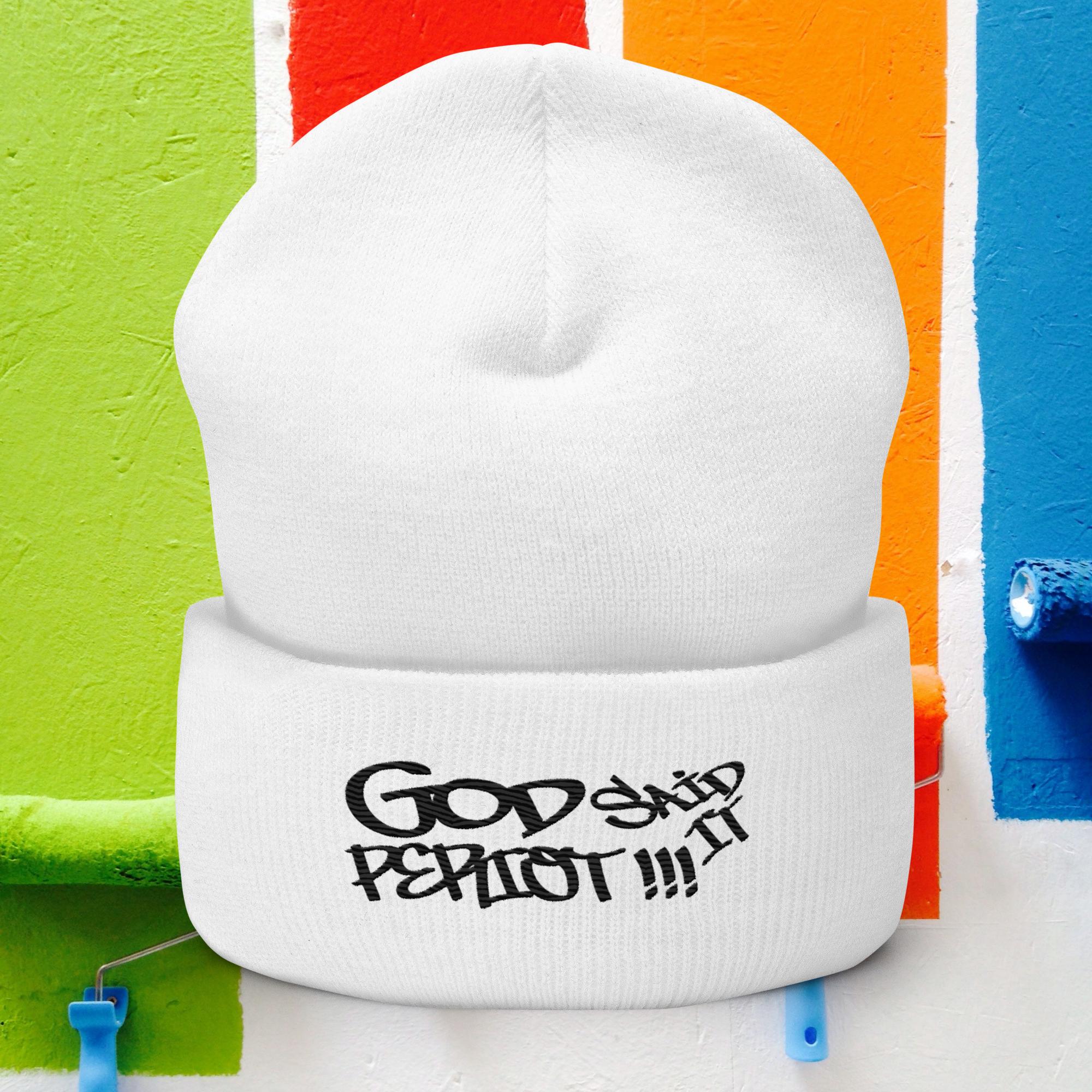 God Said It PERIDOT!!! Black LTrs - Cuffed Beanie