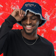 Load image into Gallery viewer, Nothing But The Blood - Distressed denim bucket hat
