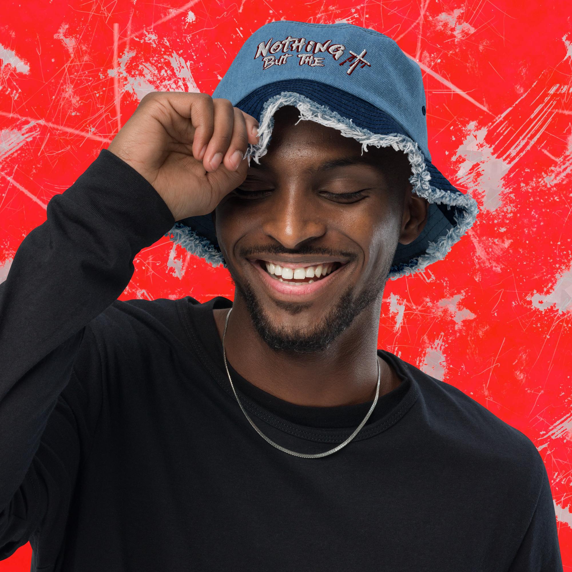 Nothing But The Blood - Distressed denim bucket hat