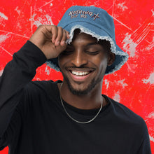 Load image into Gallery viewer, Nothing But The Blood - Distressed denim bucket hat
