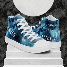 Load image into Gallery viewer, Jesus Savior of the World - Men’s high top canvas shoes
