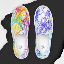 Load image into Gallery viewer, Water Splash White - Men’s slip-on canvas shoes
