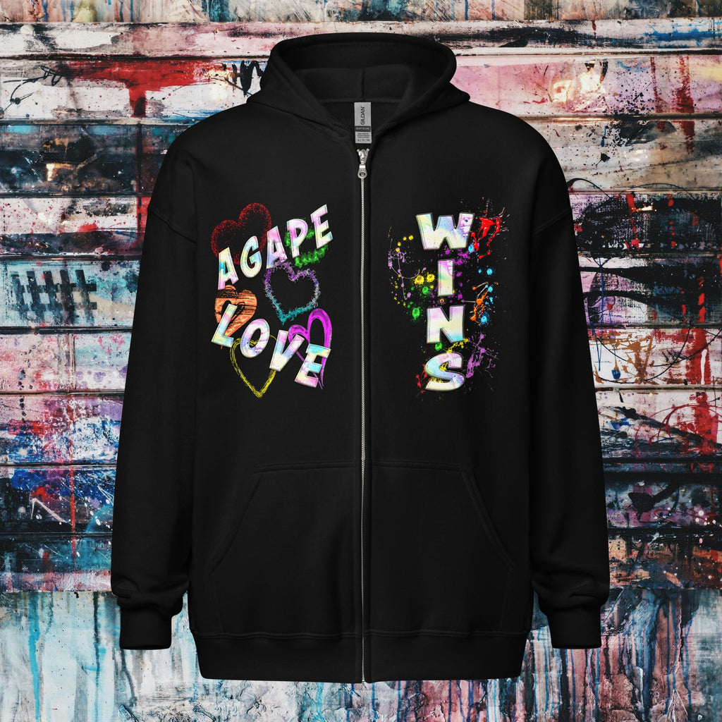 Agape Love Wins Father Son & Holy Spirit - Unisex heavy blend zip hoodie (GILDAN 18600)