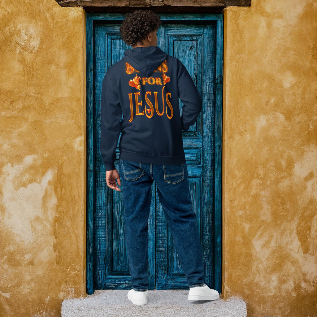 My Heart Burns 4-Jesus - Unisex heavy blend zip hoodie (GILDAN 18600