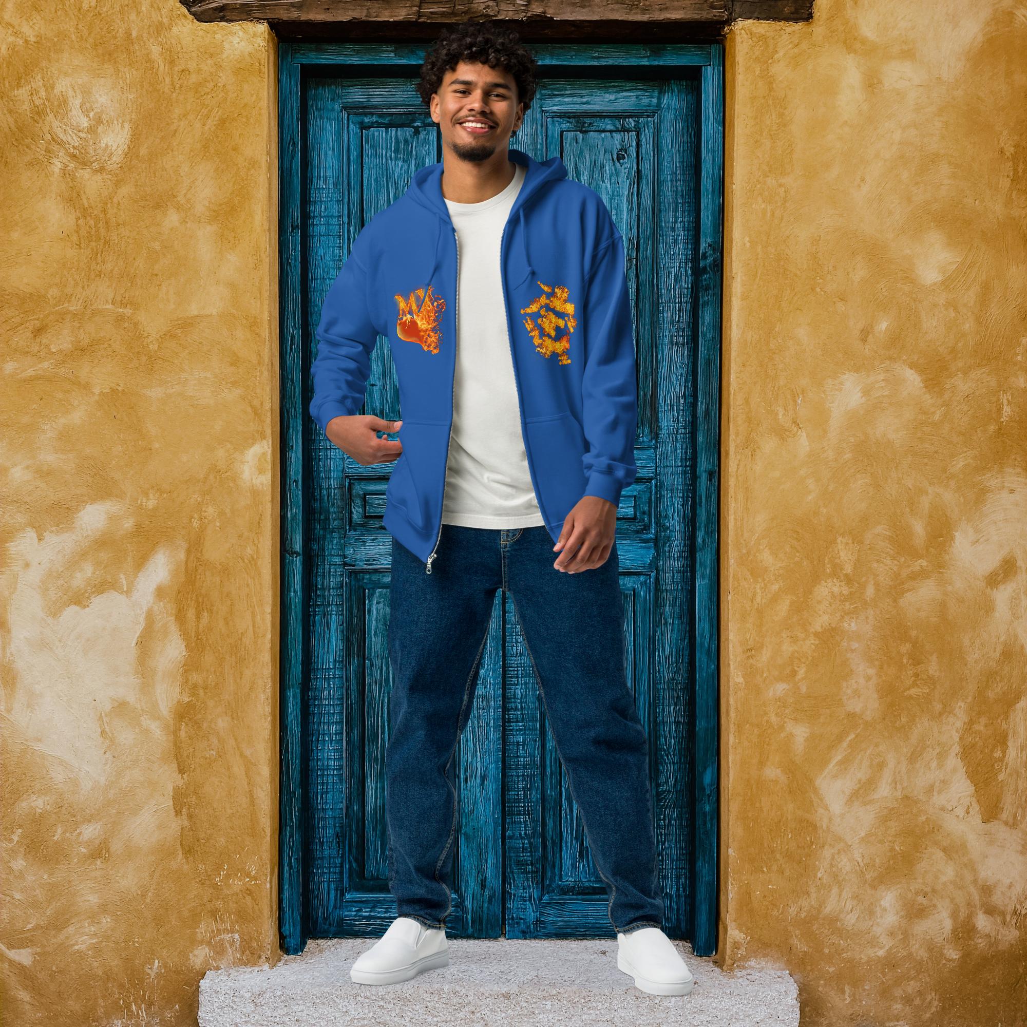 My Heart Burns 4-Jesus - Unisex heavy blend zip hoodie (GILDAN 18600