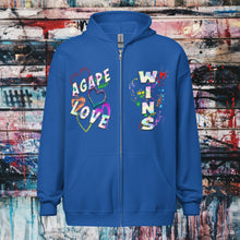 Load image into Gallery viewer, Agape Love Wins Father Son &amp; Holy Spirit - Unisex heavy blend zip hoodie
