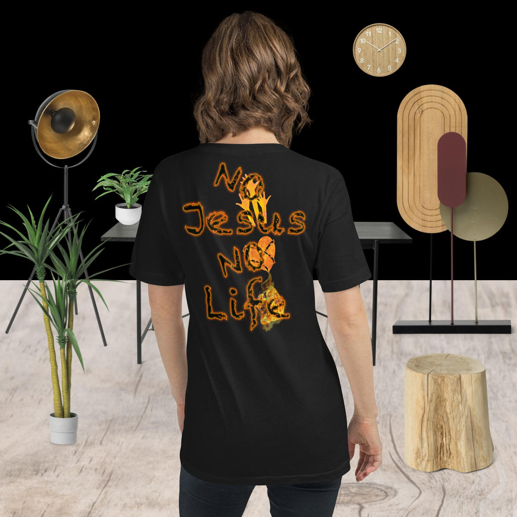 Know Jesus Know Life - No Jesus No Life - Unisex Short Sleeve V-Neck T-Shirt