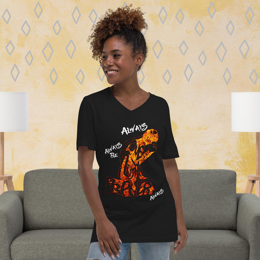 Always, Love, Be Humble, Prayer Always Black - BELLA 3005 Unisex Short Sleeve V-Neck T-Shirt (Sizes Run Small)
