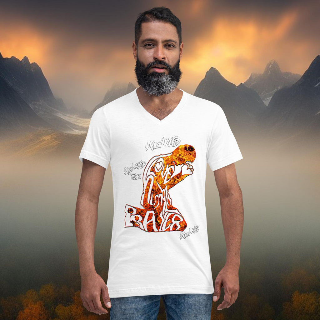 Always, Love, Be Humble, Prayer Always White - Bella 3005 Unisex Short Sleeve V-Neck T-Shirt (Sizes Run Small)