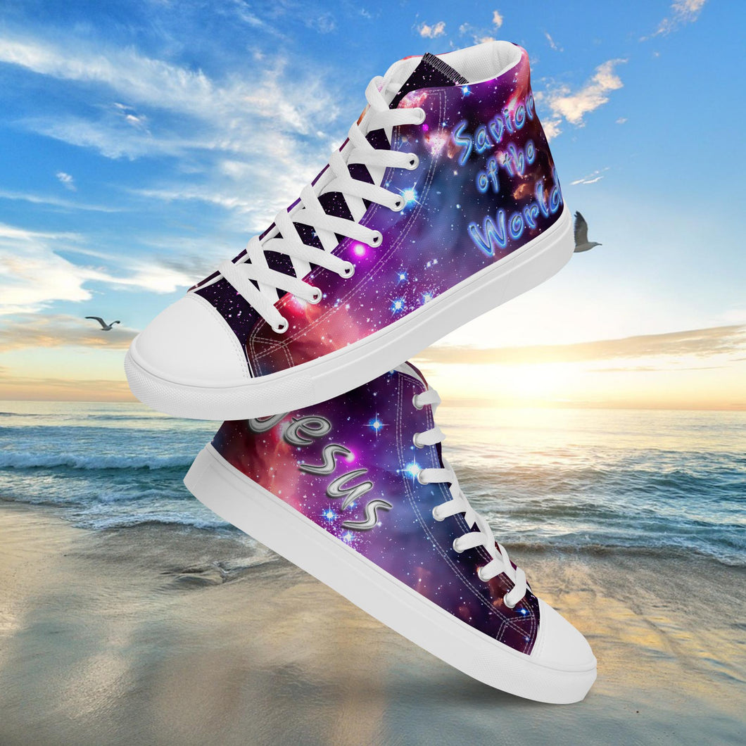 Jesus Savior of the World - Women’s high top canvas shoes