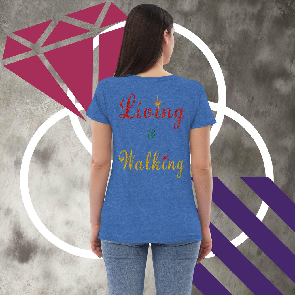 Living & Walking in the Fruit of the Spirit - Women’s recycled v-neck t-shirt