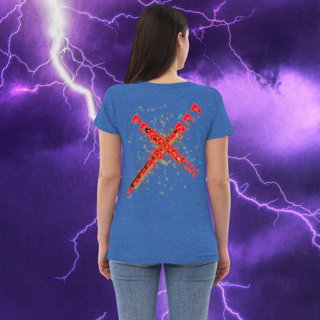 God Said It That's All You Need  PERIODT! - Women’s recycled v-neck t-shirt Relaxed Bella Canvas 6405CVC