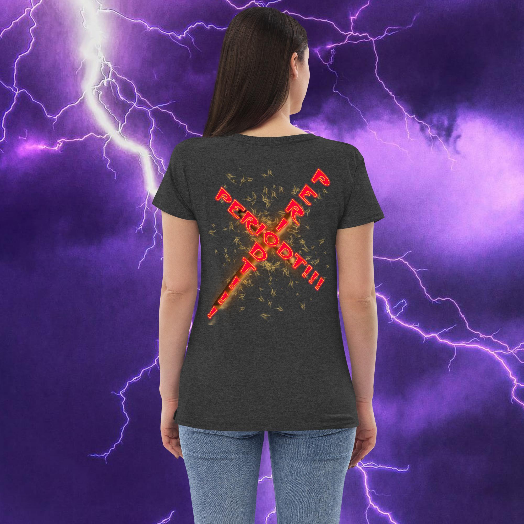 God Said It That's All You Need  PERIODT! - Women’s recycled v-neck t-shirt Relaxed Bella Canvas 6405CVC