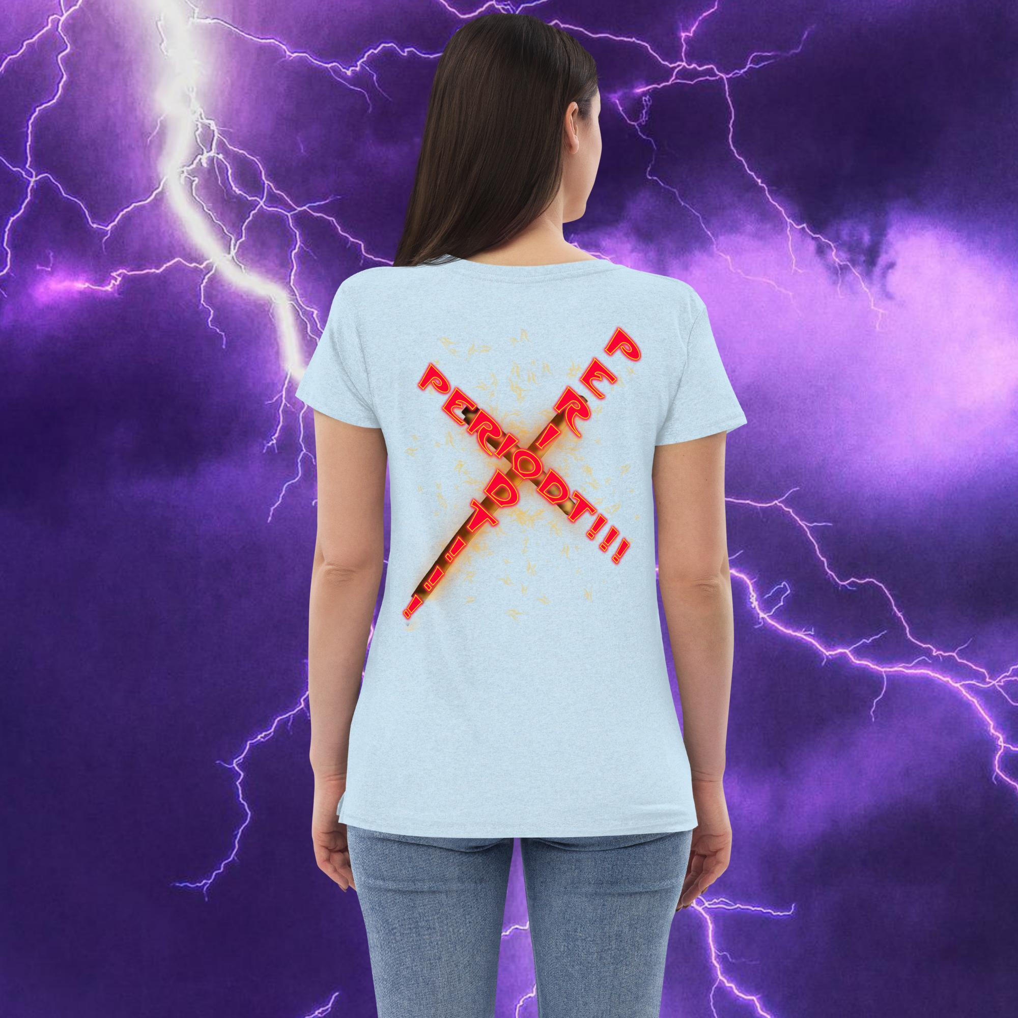 God Said It That's All You Need  PERIODT! - Women’s recycled v-neck t-shirt Relaxed Bella Canvas 6405CVC