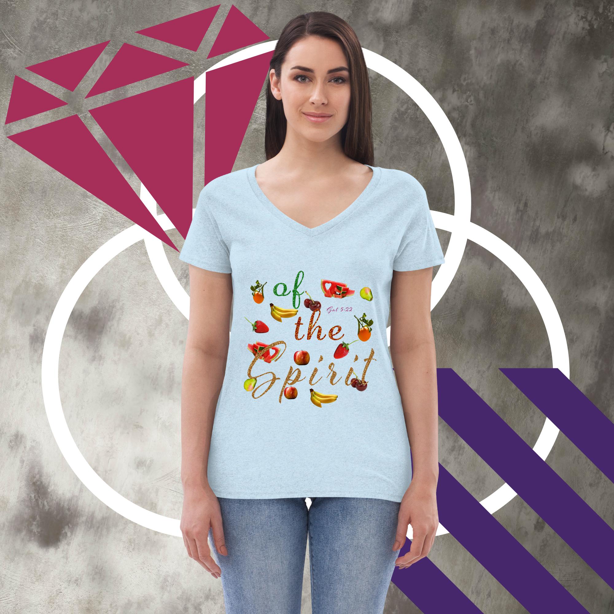 Living & Walking in the Fruit of the Spirit - Women’s recycled v-neck t-shirt