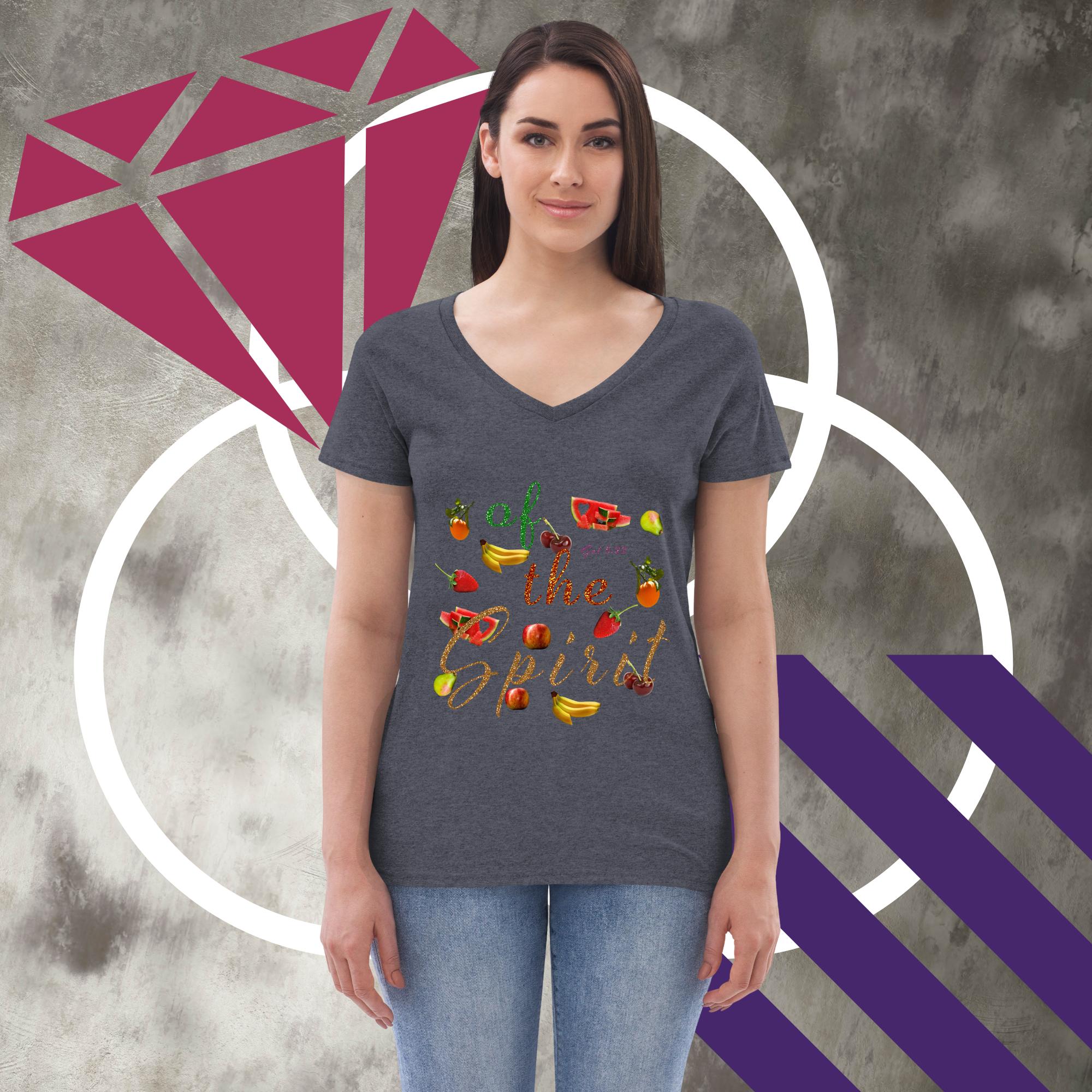 Living & Walking in the Fruit of the Spirit - Women’s recycled v-neck t-shirt