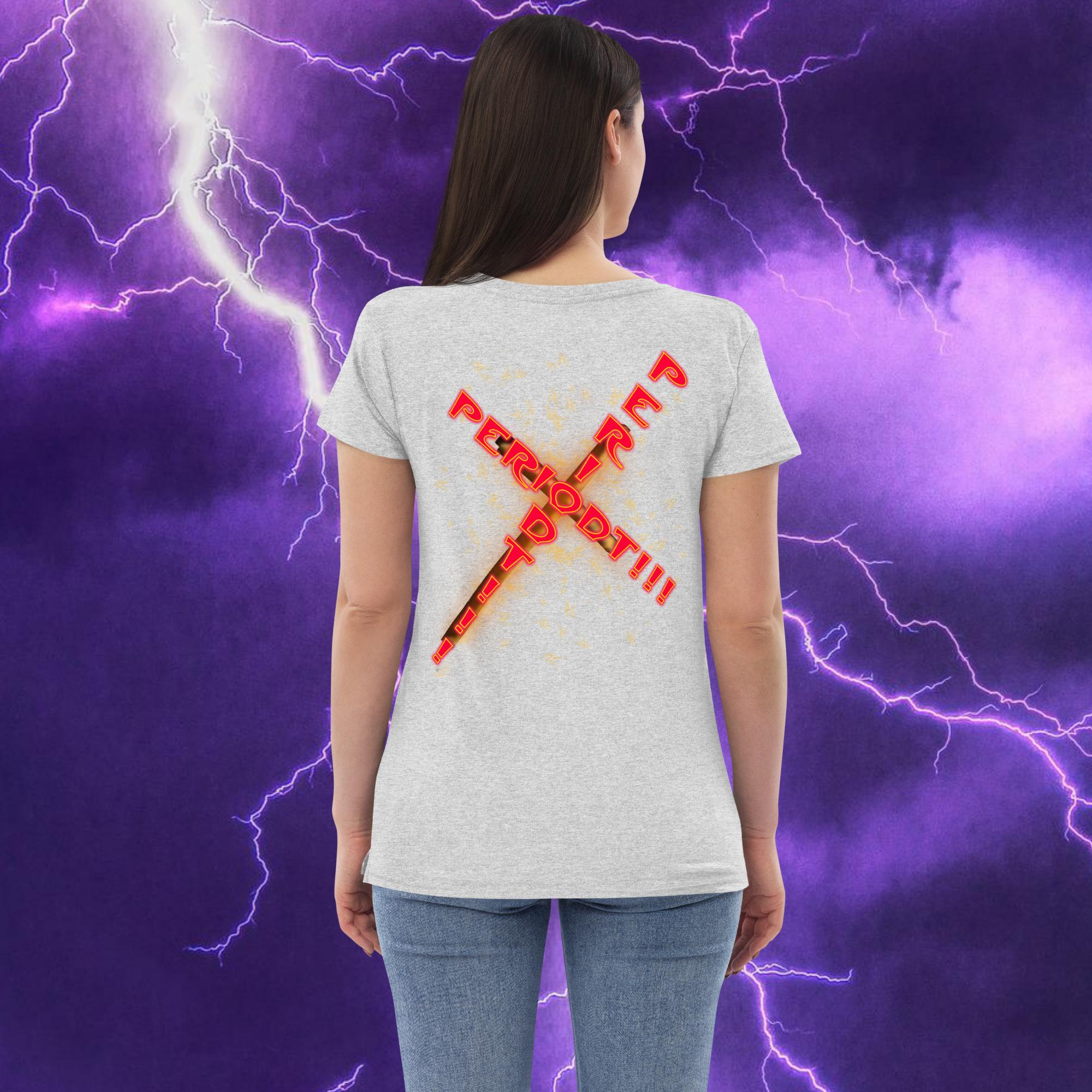 God Said It That's All You Need  PERIODT! - Women’s recycled v-neck t-shirt Relaxed Bella Canvas 6405CVC