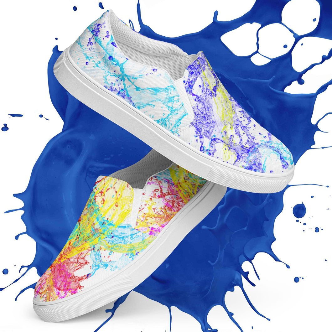 Water Splash White - Women’s slip-on canvas shoes