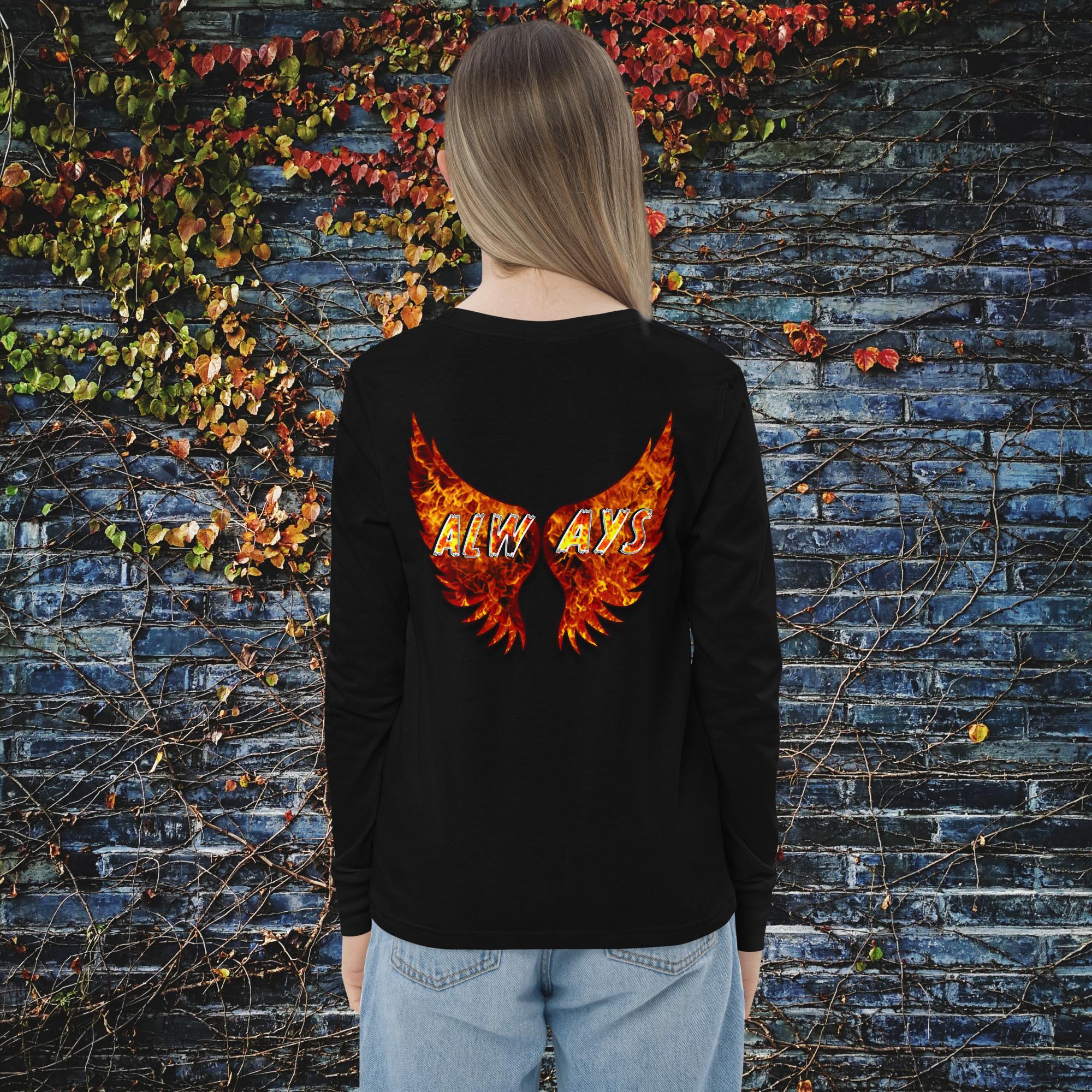 Protected By God Always - Youth long sleeve tee BELLA + CANVAS 3501Y