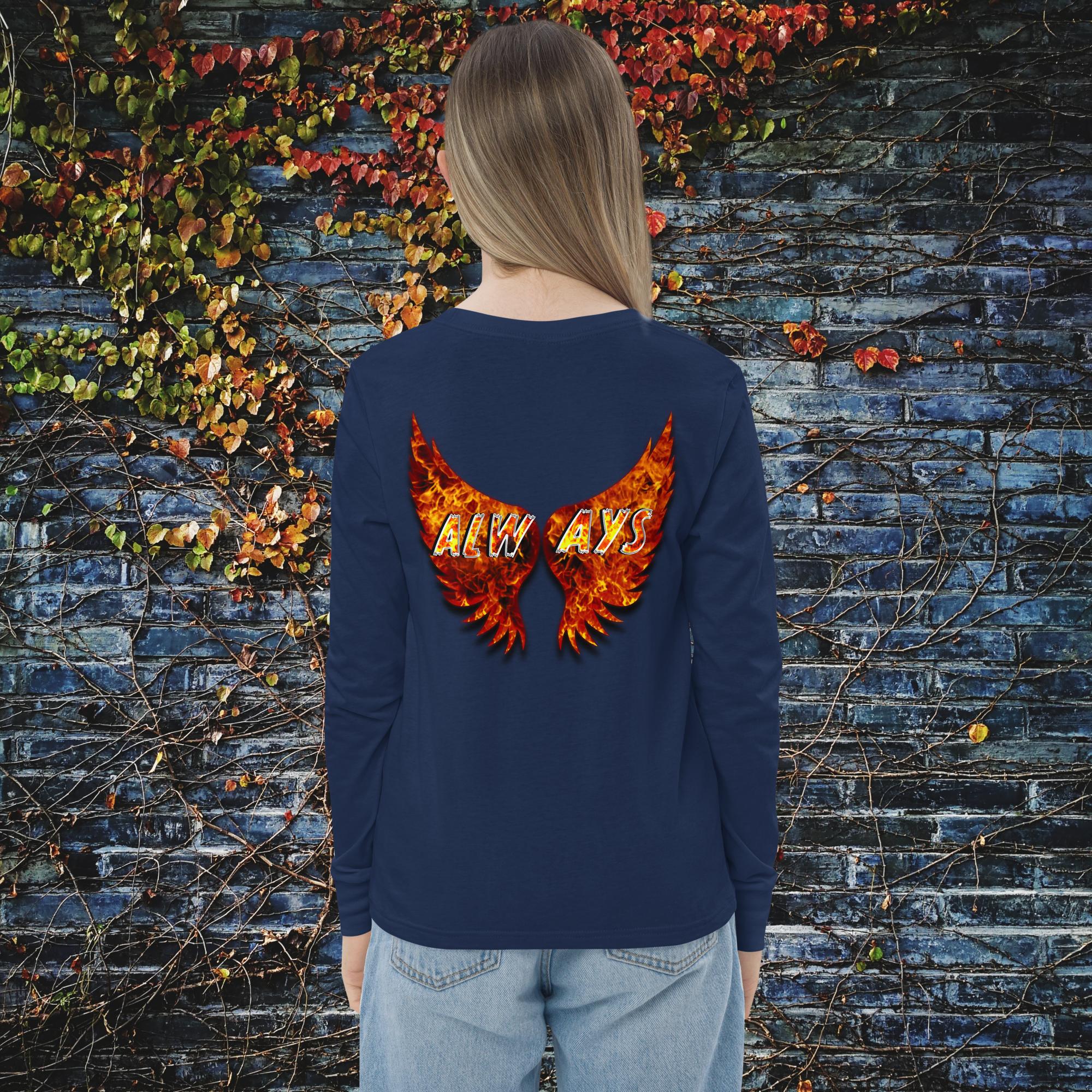 Protected By God Always - Youth long sleeve tee BELLA + CANVAS 3501Y