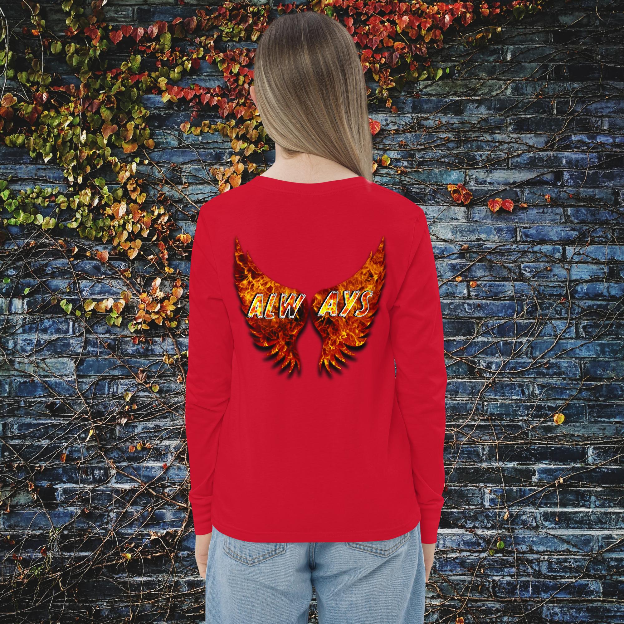 Protected By God Always - Youth long sleeve tee BELLA + CANVAS 3501Y