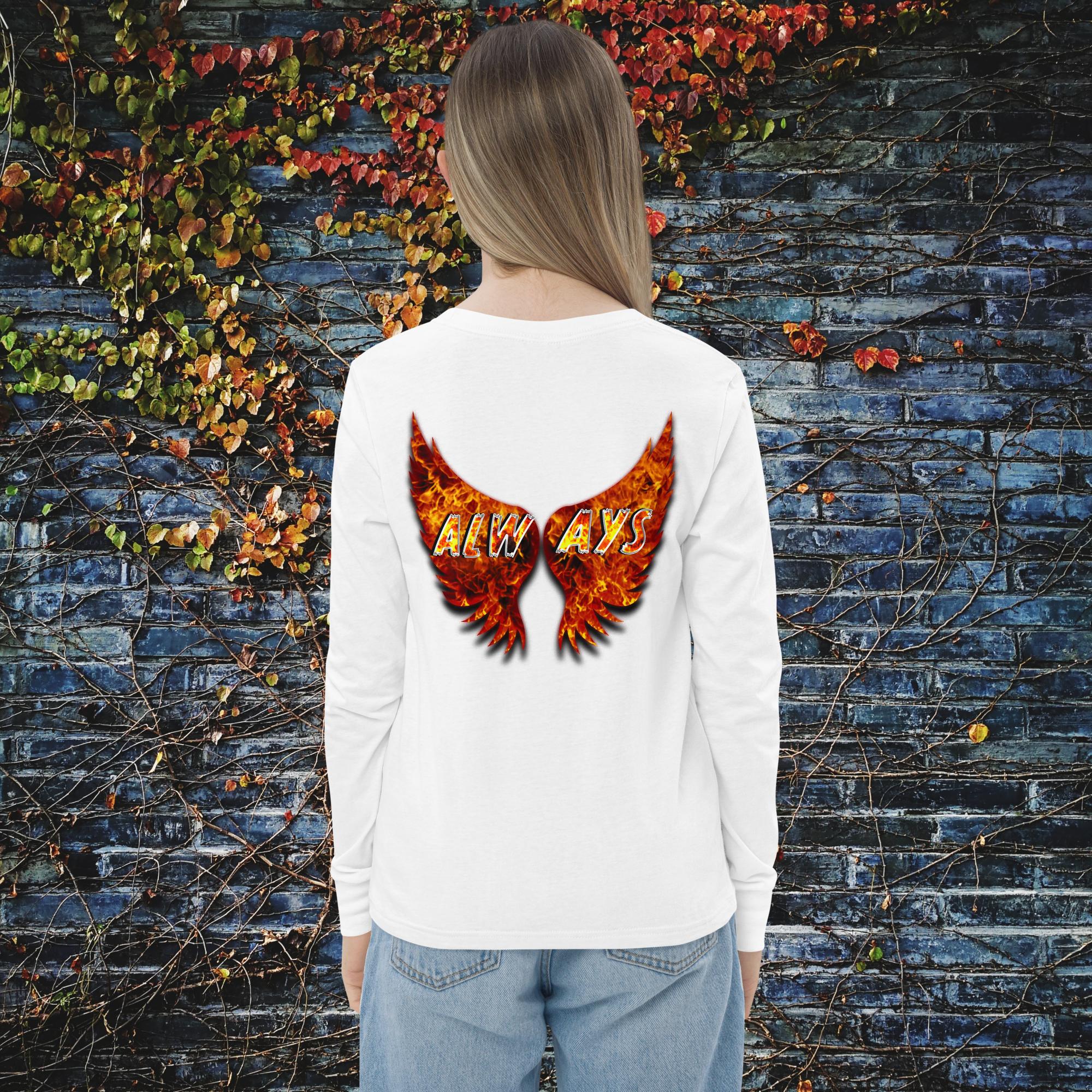 Protected By God Always - Youth long sleeve tee BELLA + CANVAS 3501Y