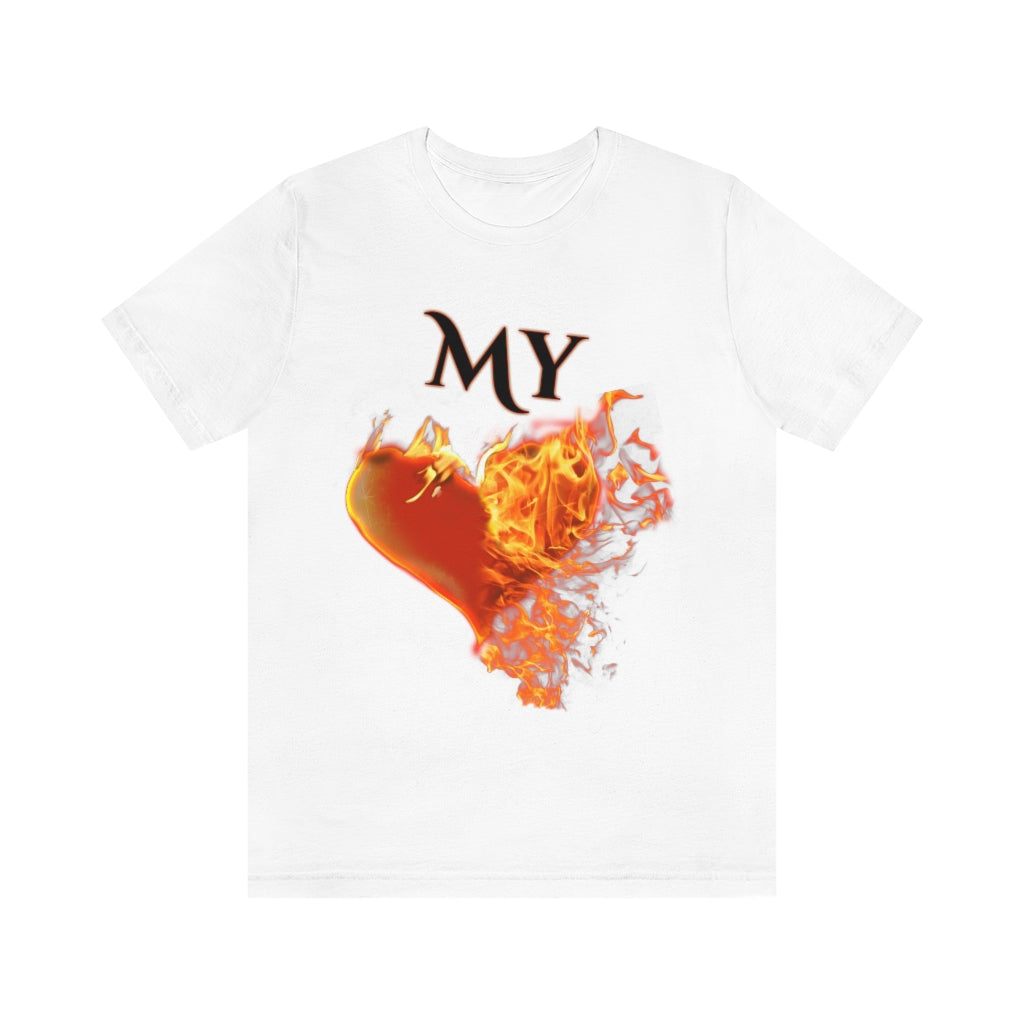 My Heart Burns for Jesus Unisex Jersey Short Sleeve Tee