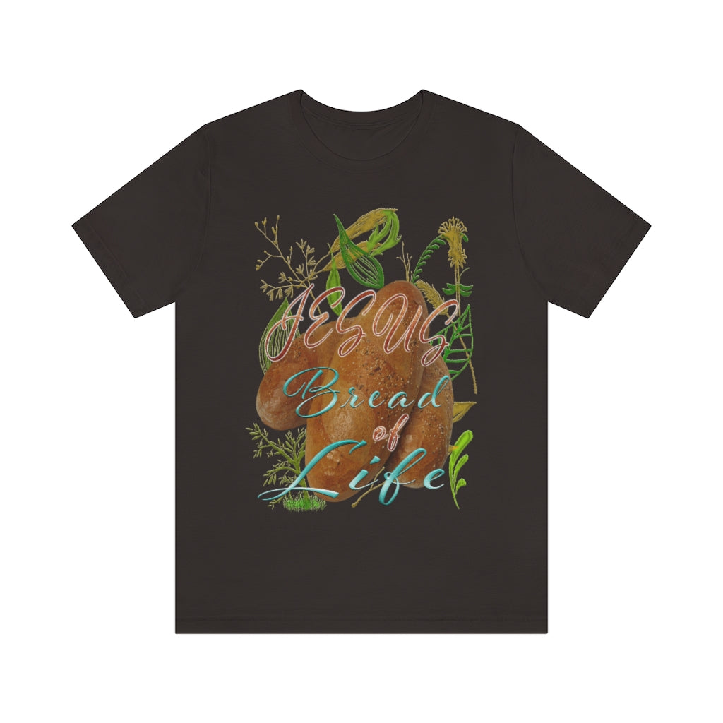 JESUS the Bread of Life & Rose - Unisex Jersey Short Sleeve Tee