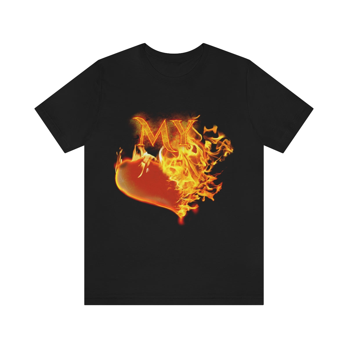 MY HEART BURNS FOR JESUS (Unisex Jersey Short Sleeve Tee)