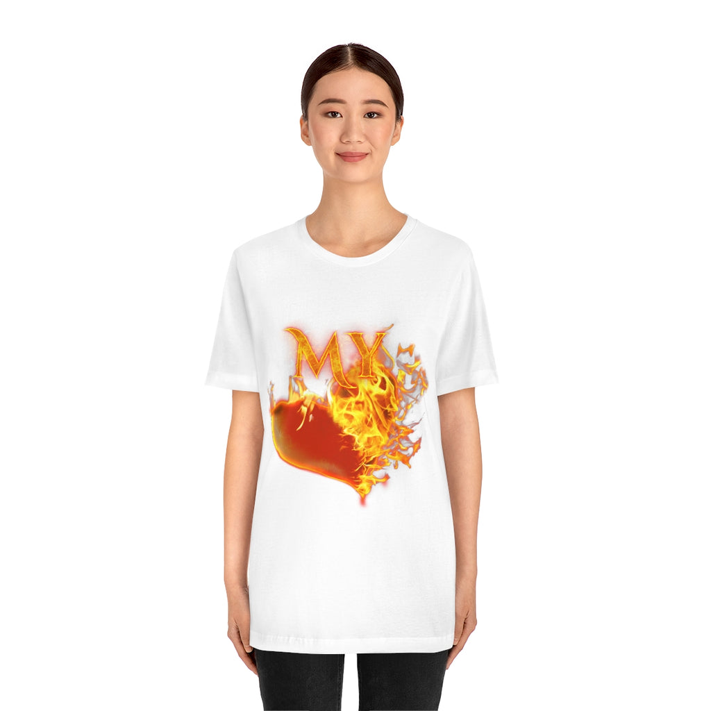 MY HEART BURNS FOR JESUS (Unisex Jersey Short Sleeve Tee)