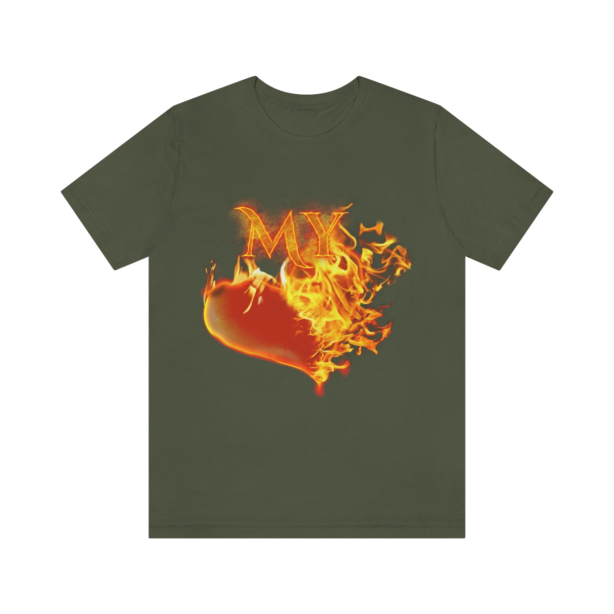 MY HEART BURNS FOR JESUS (Unisex Jersey Short Sleeve Tee)