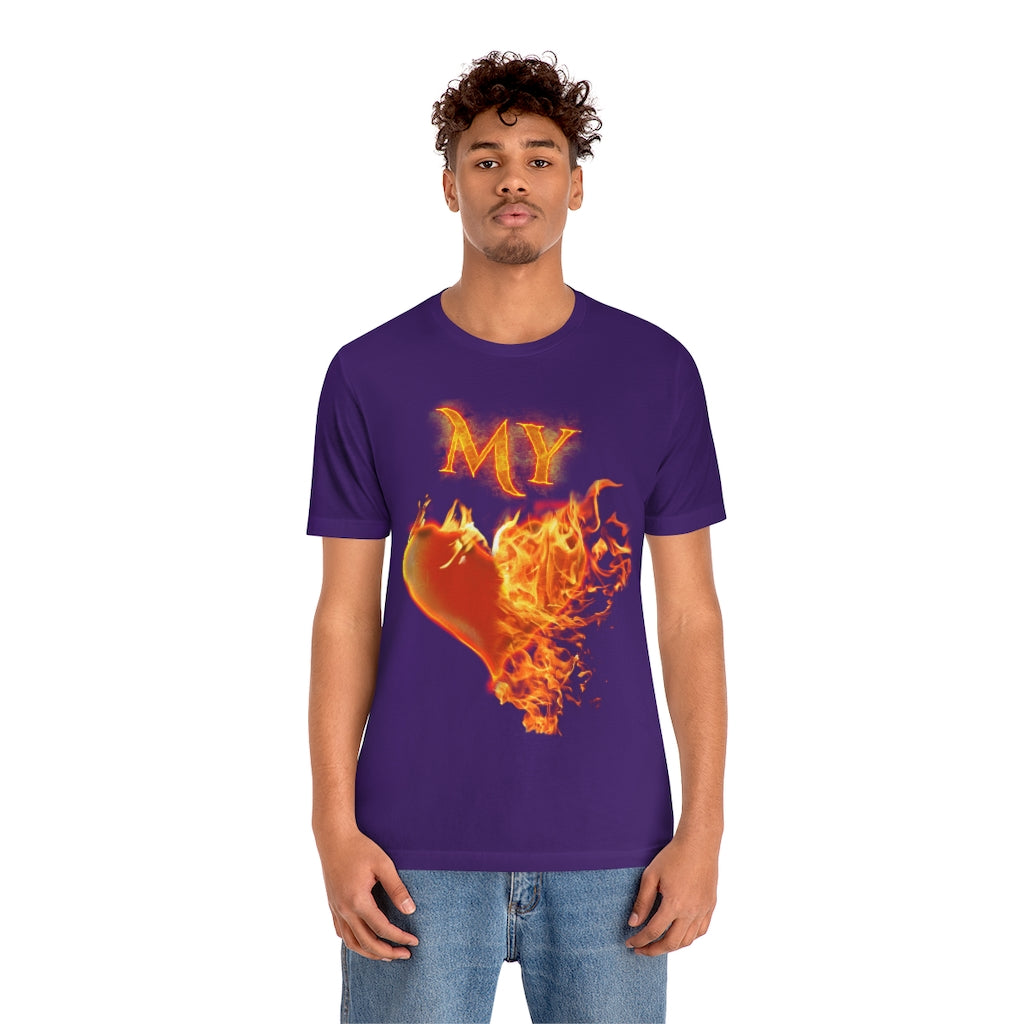 My Heart Burns for Jesus Unisex Jersey Short Sleeve Tee