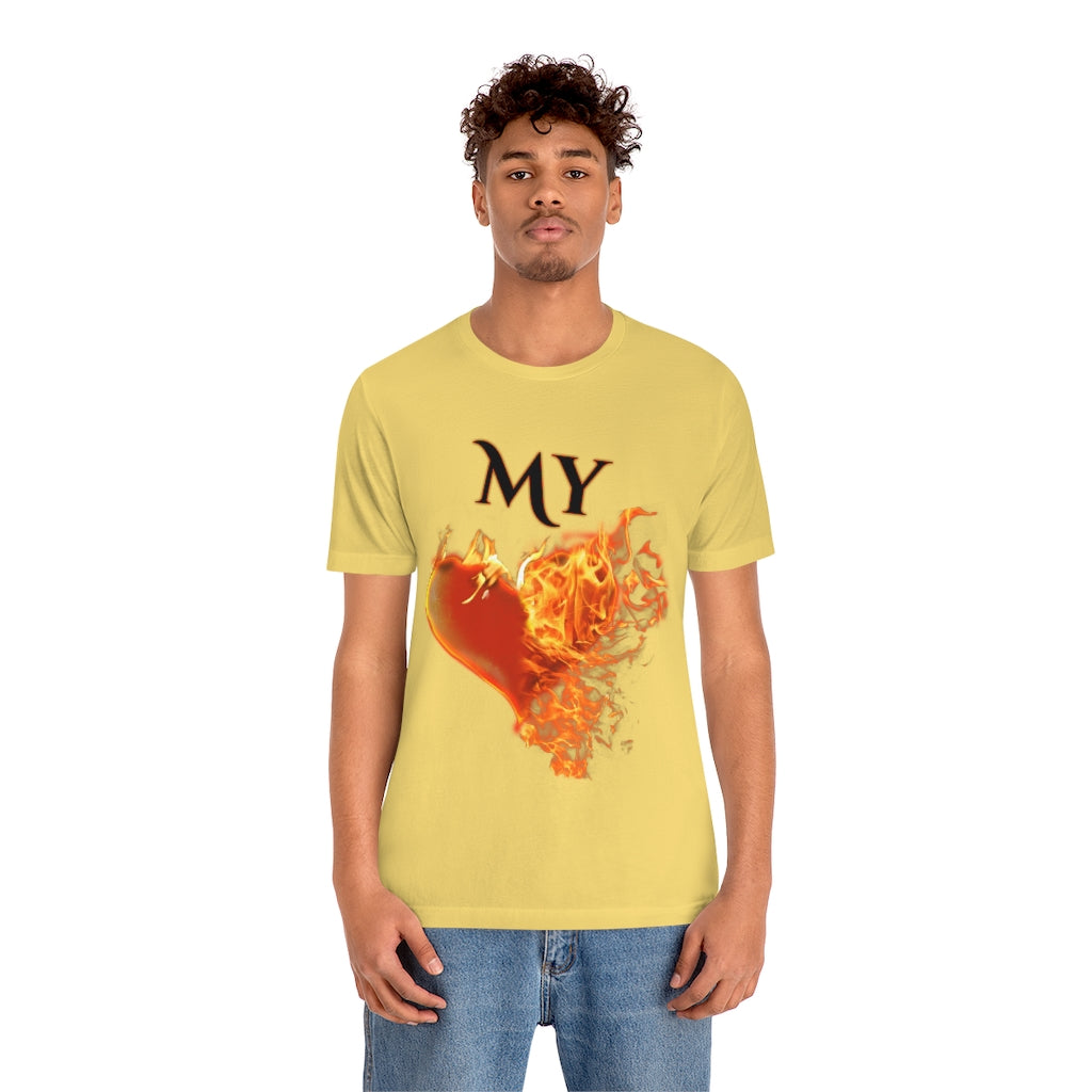 My Heart Burns for Jesus Unisex Jersey Short Sleeve Tee