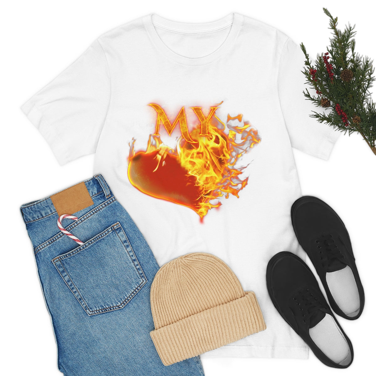 MY HEART BURNS FOR JESUS (Unisex Jersey Short Sleeve Tee)