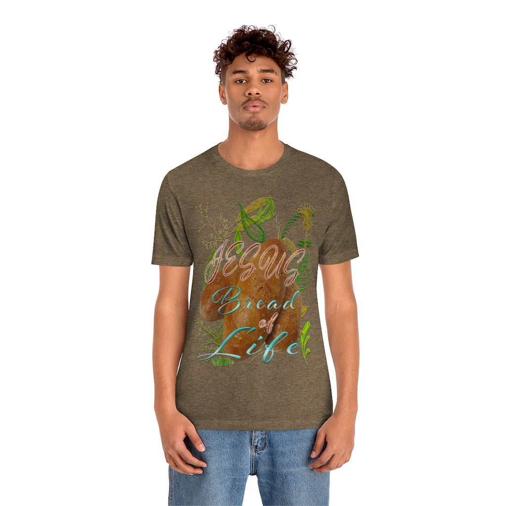 JESUS the Bread of Life & Rose - Unisex Jersey Short Sleeve Tee