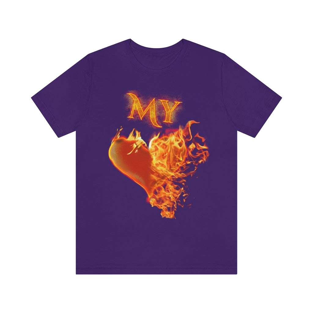 My Heart Burns for Jesus Unisex Jersey Short Sleeve Tee