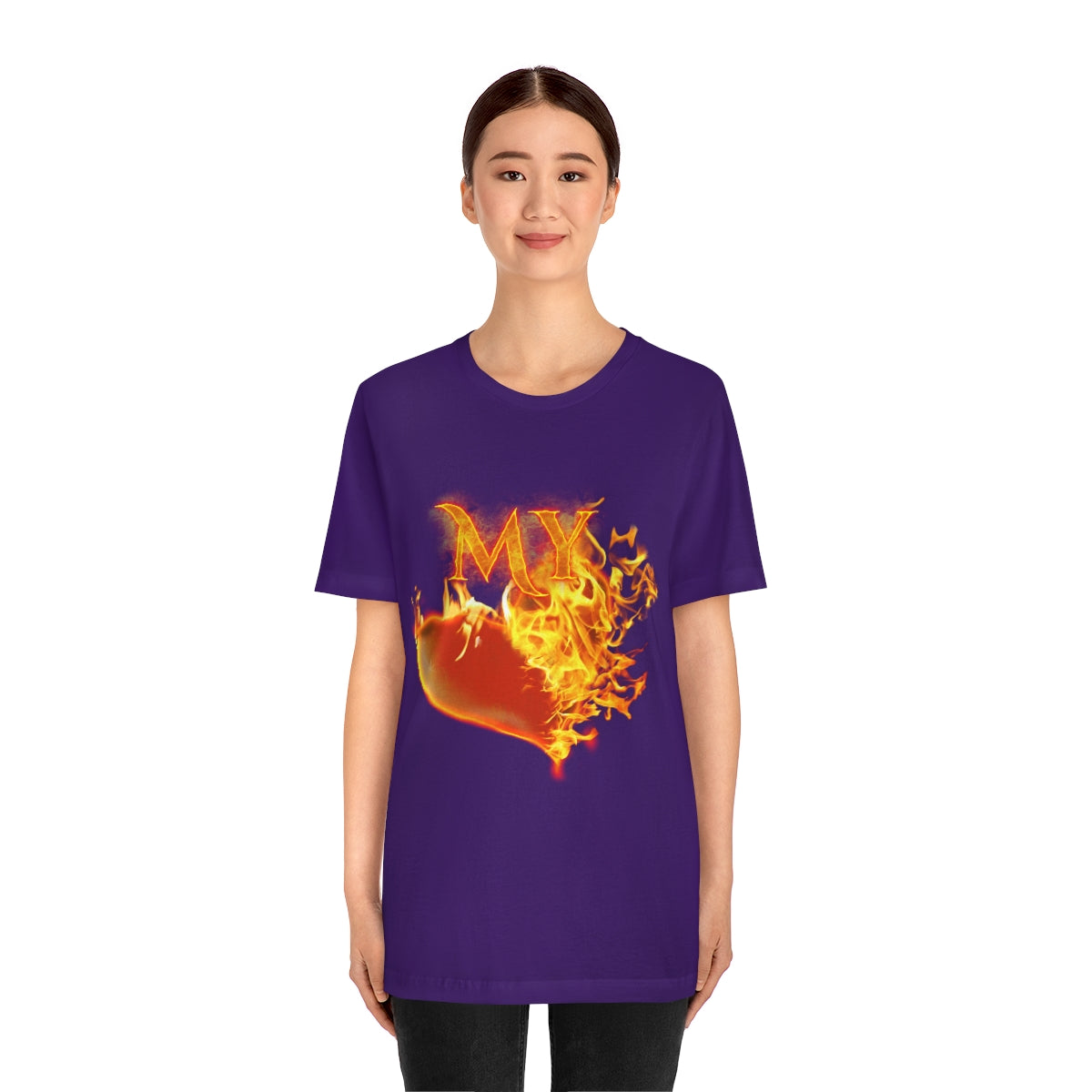 MY HEART BURNS FOR JESUS (Unisex Jersey Short Sleeve Tee)