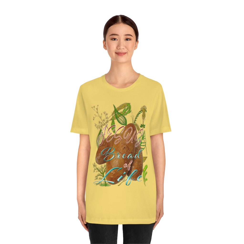 JESUS the Bread of Life & Rose - Unisex Jersey Short Sleeve Tee
