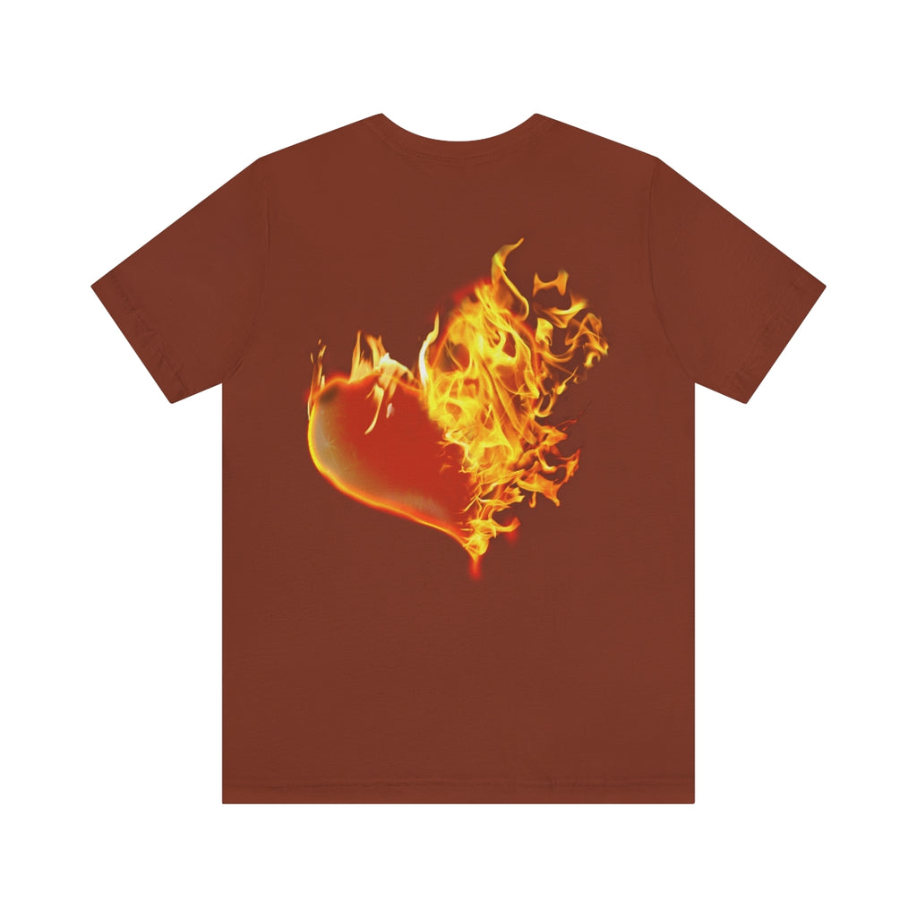 MY HEART BURNS FOR JESUS (Unisex Jersey Short Sleeve Tee)