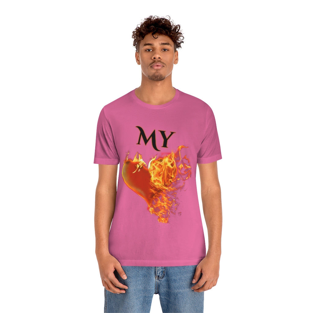 My Heart Burns for Jesus Unisex Jersey Short Sleeve Tee