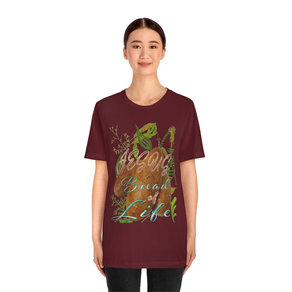 JESUS the Bread of Life & Rose - Unisex Jersey Short Sleeve Tee