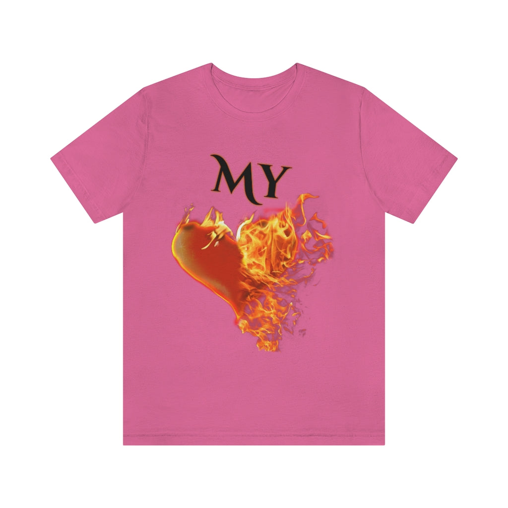 My Heart Burns for Jesus Unisex Jersey Short Sleeve Tee