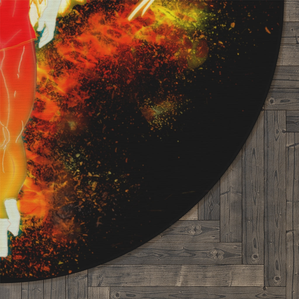 Light vs Darkness Fire Angel (Round Rug)