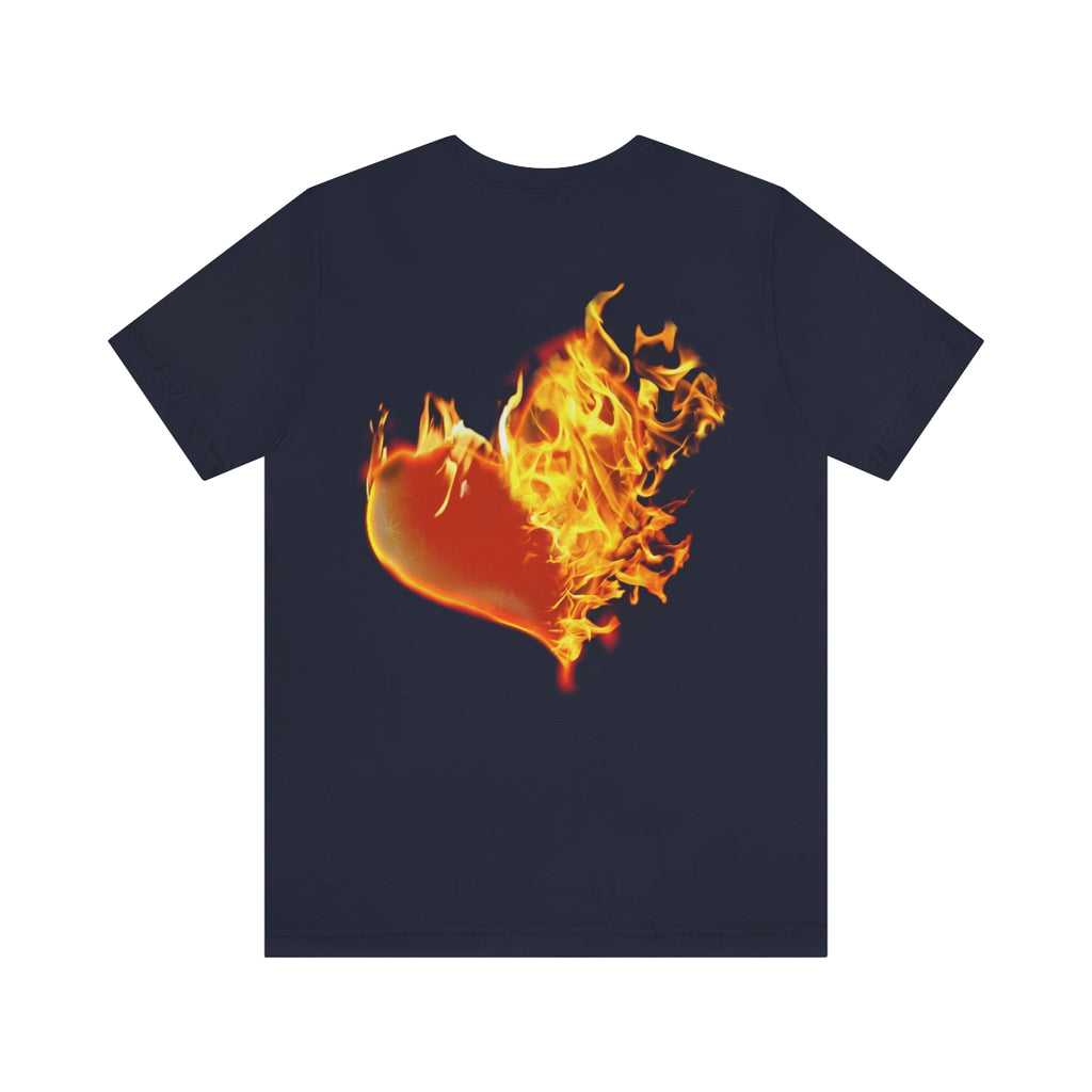 MY HEART BURNS FOR JESUS (Unisex Jersey Short Sleeve Tee)