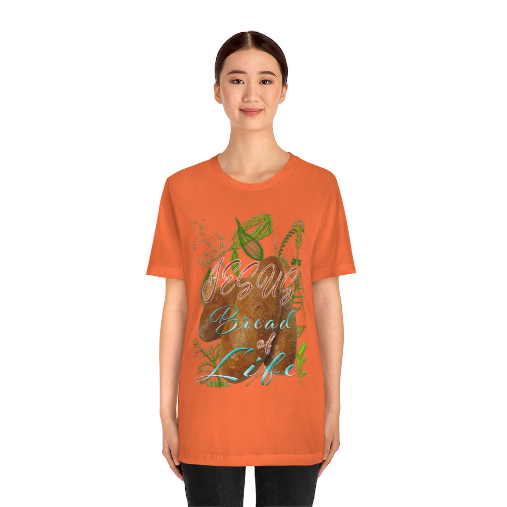 JESUS the Bread of Life & Rose - Unisex Jersey Short Sleeve Tee