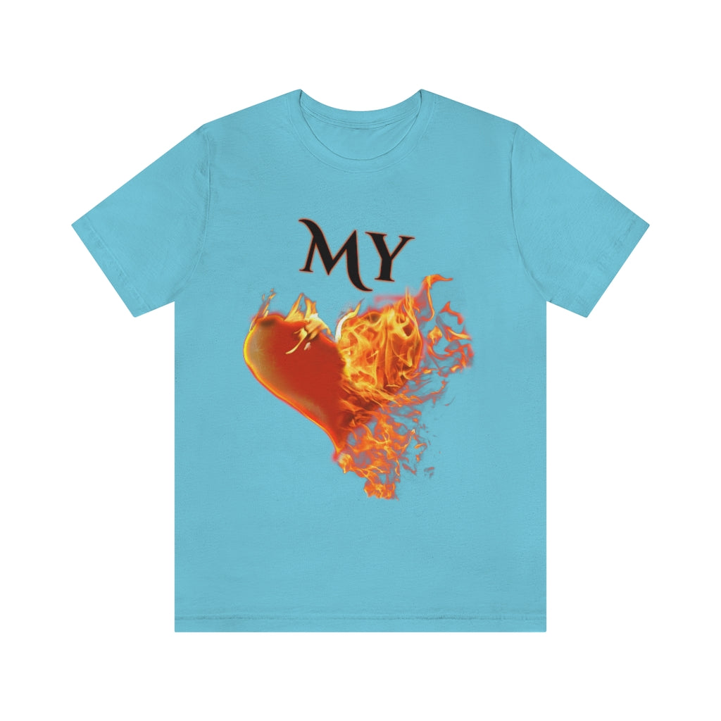 My Heart Burns for Jesus Unisex Jersey Short Sleeve Tee