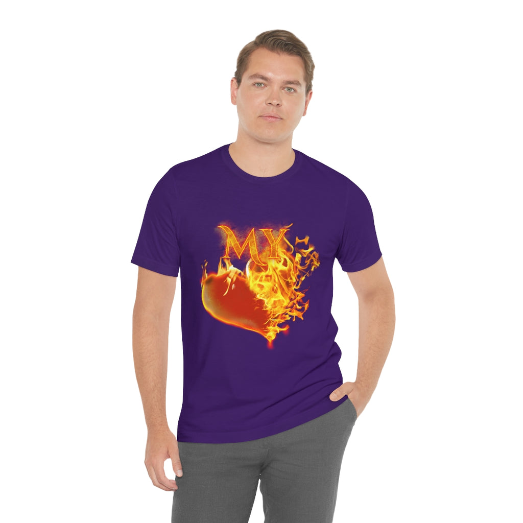 MY HEART BURNS FOR JESUS (Unisex Jersey Short Sleeve Tee)