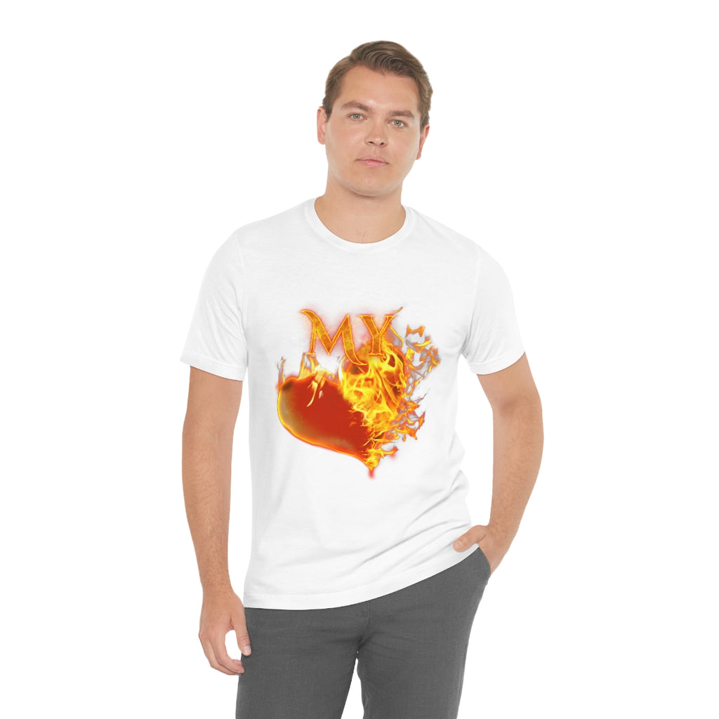MY HEART BURNS FOR JESUS (Unisex Jersey Short Sleeve Tee)